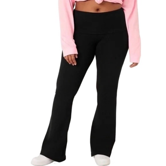 Victoria’s Secret PINK Originals Cotton Foldover Flare Leggings - Picture 4 of 5